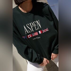 Brandy Melville | Womens ASPEN Graphic Oversized Crewneck Sweatshirt